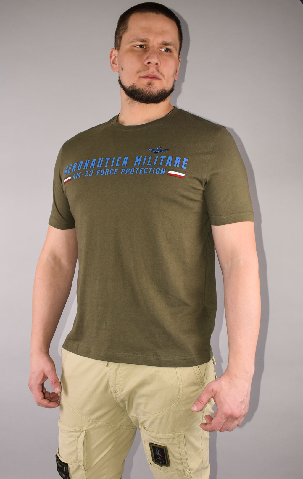 Футболка AERONAUTICA MILITARE SS 22/BD verde militare (TS 1942) 