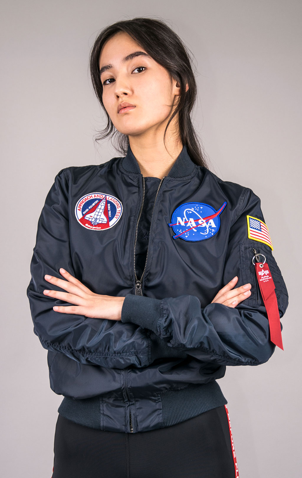 Женская ветровка-бомбер ALPHA INDUSTRIES TT NASA REVERSIBLE MA-1 rep. blue 