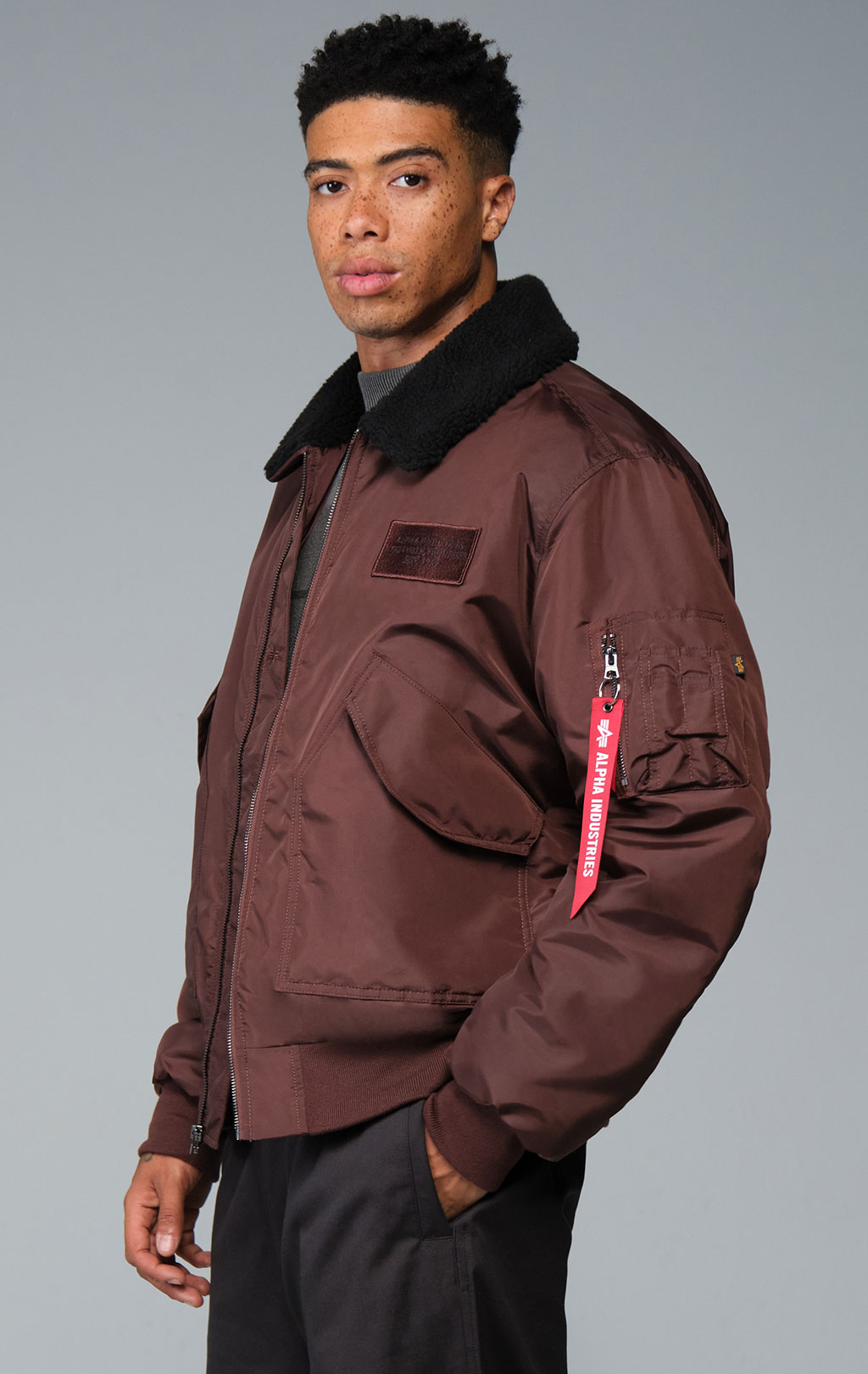 Куртка лётная ALPHA INDUSTRIES CWU 45/P RELAXED FIT FLIGHT JACKET (OXFORD SC) FW 26/27 cocoa 