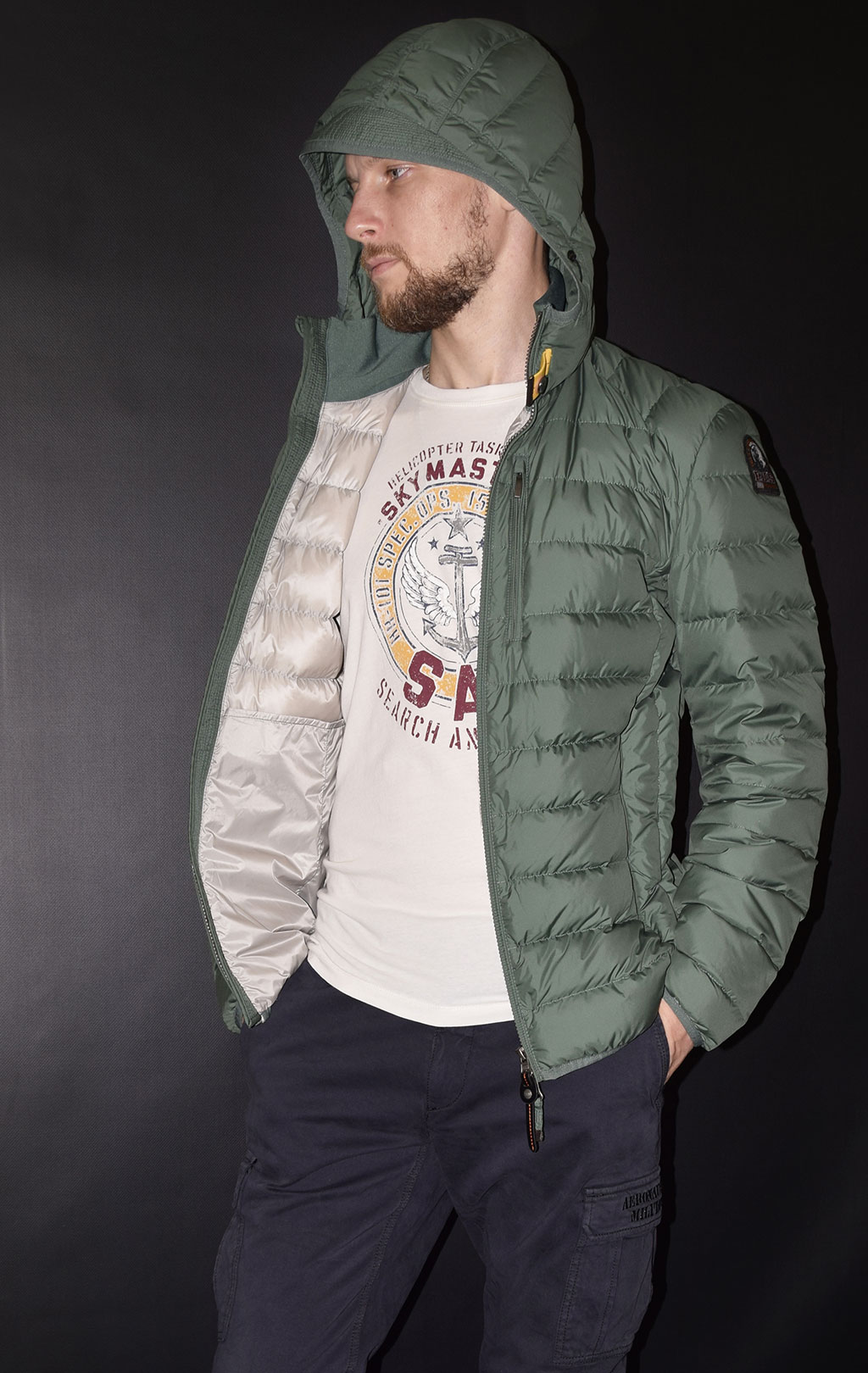 Куртка-пуховик лёгкая PARAJUMPERS LAST MINUTE forest green 