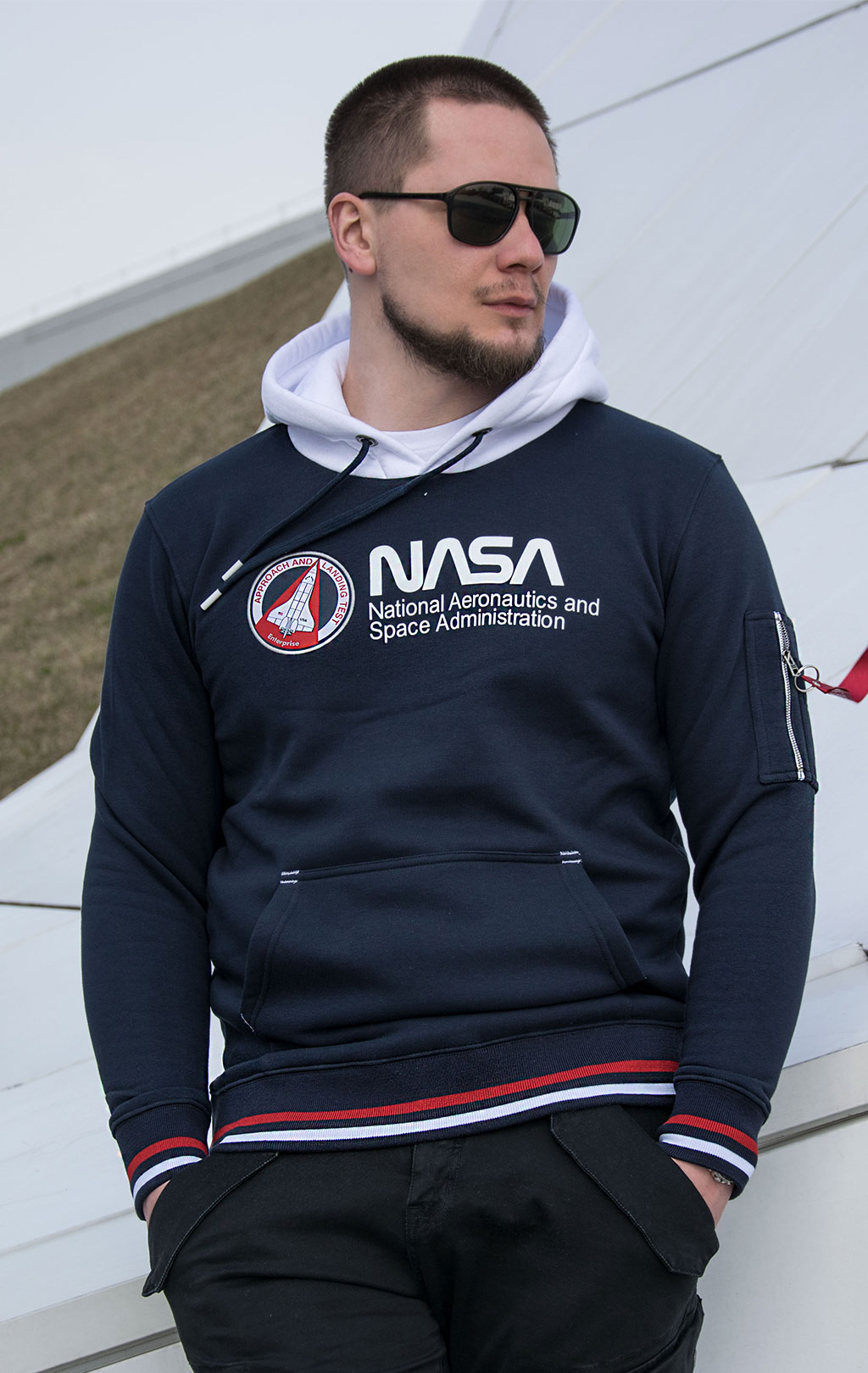 Толстовка ALPHA INDUSTRIES NASA RETRO HOODY rep. blue 