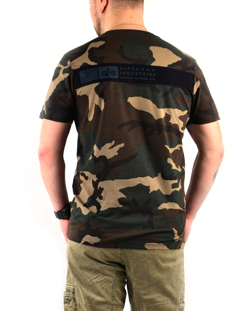 Футболка ALPHA INDUSTRIES ALS camo woodland 65 