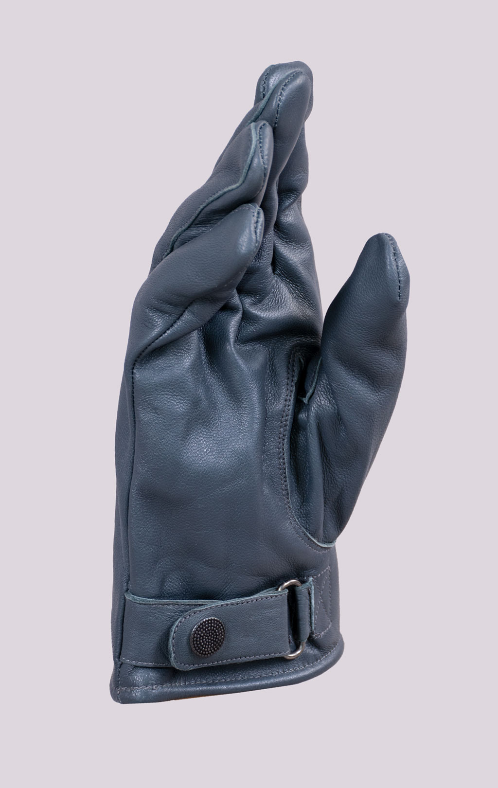 Перчатки утеплённые кожа с кнопкой grey WG-119 Пакистан