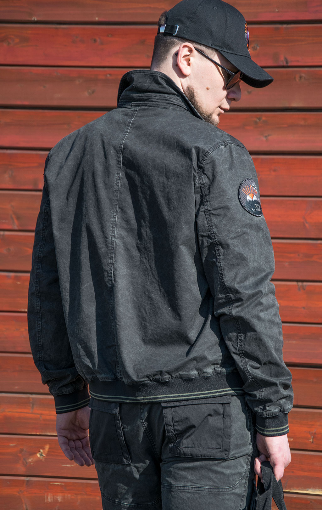 Ветровка-бомбер AERONAUTICA MILITARE big size SS 22 m/CN jet black (AB 2000) 