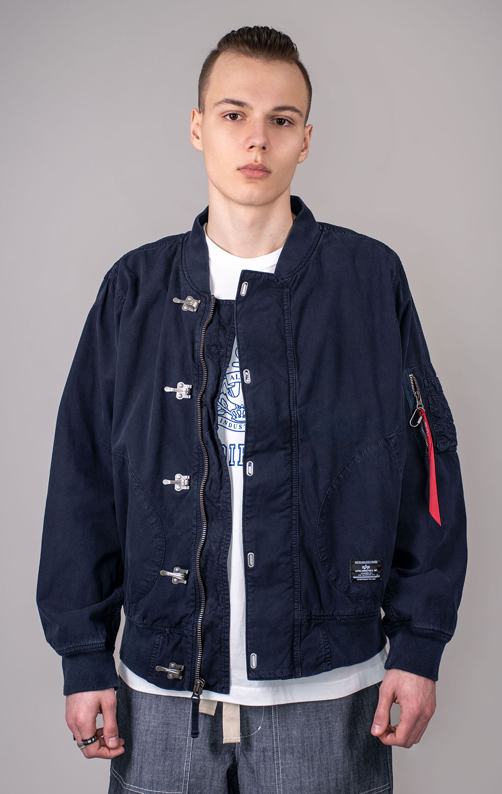 ALPHA INDUSTRIES US NAVY DECK HOOKED MOD JACKET SS 24 m replica blue