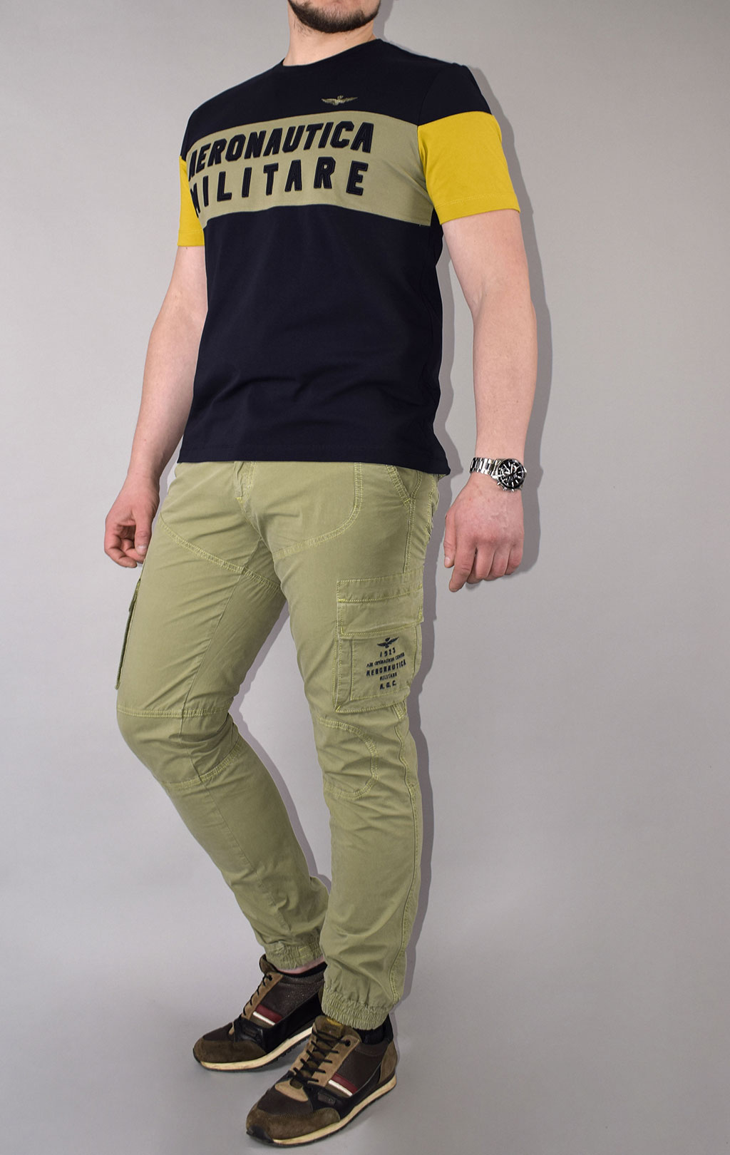 Футболка AERONAUTICA MILITARE SS 21/TR green/blue black (TS 1817) 