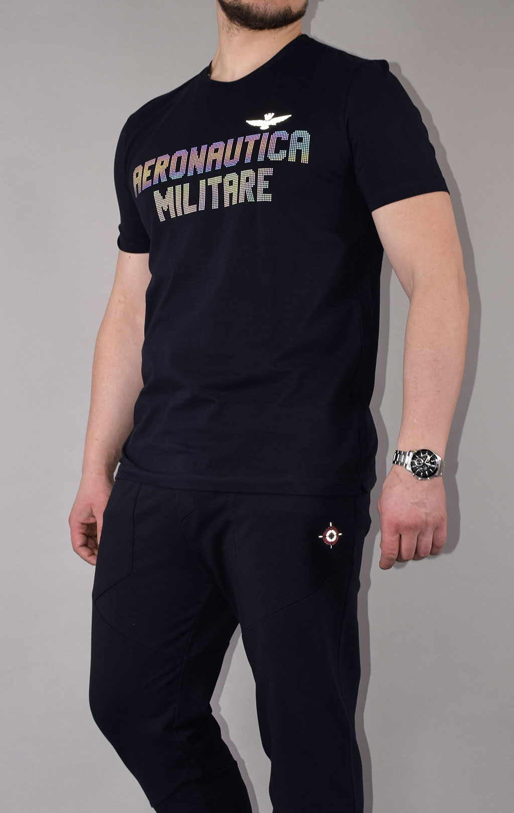 Футболка AERONAUTICA MILITARE SS 21/TR blue black (TS 1845) 