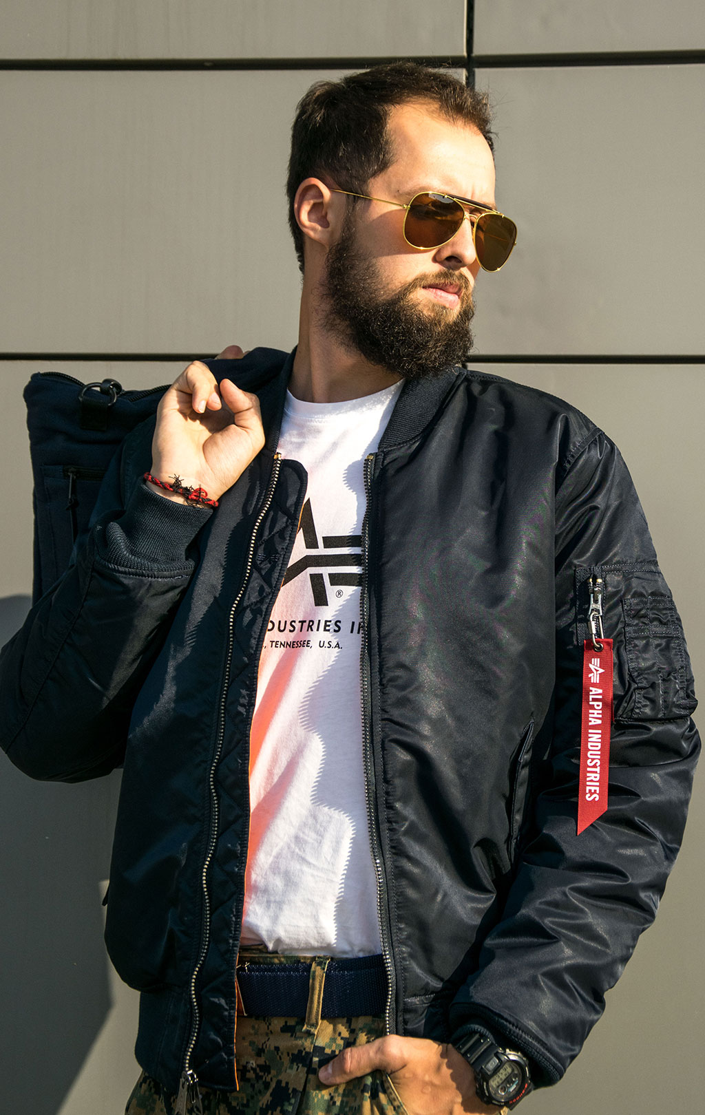 Slim fit bomber shop