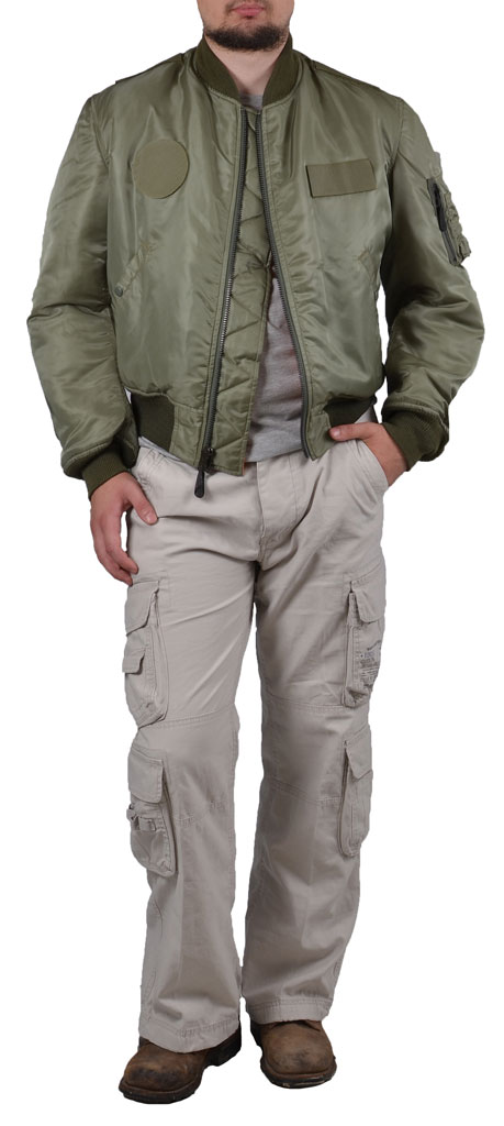 Куртка-бомбер лётная COCKPIT CLASSIC MA-1 sage (Z24J011) 