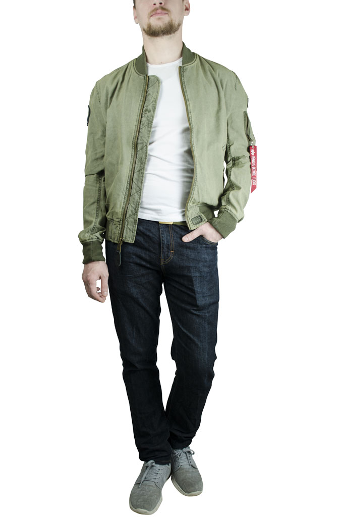 Ветровка-бомбер ALPHA INDUSTRIES GROUND CREW MA-1 olive 