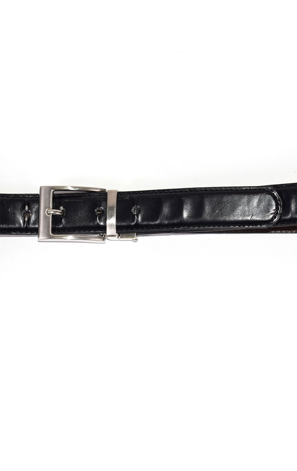 Ремень одношпеньковый кожа silver buckle black б/у Голландия