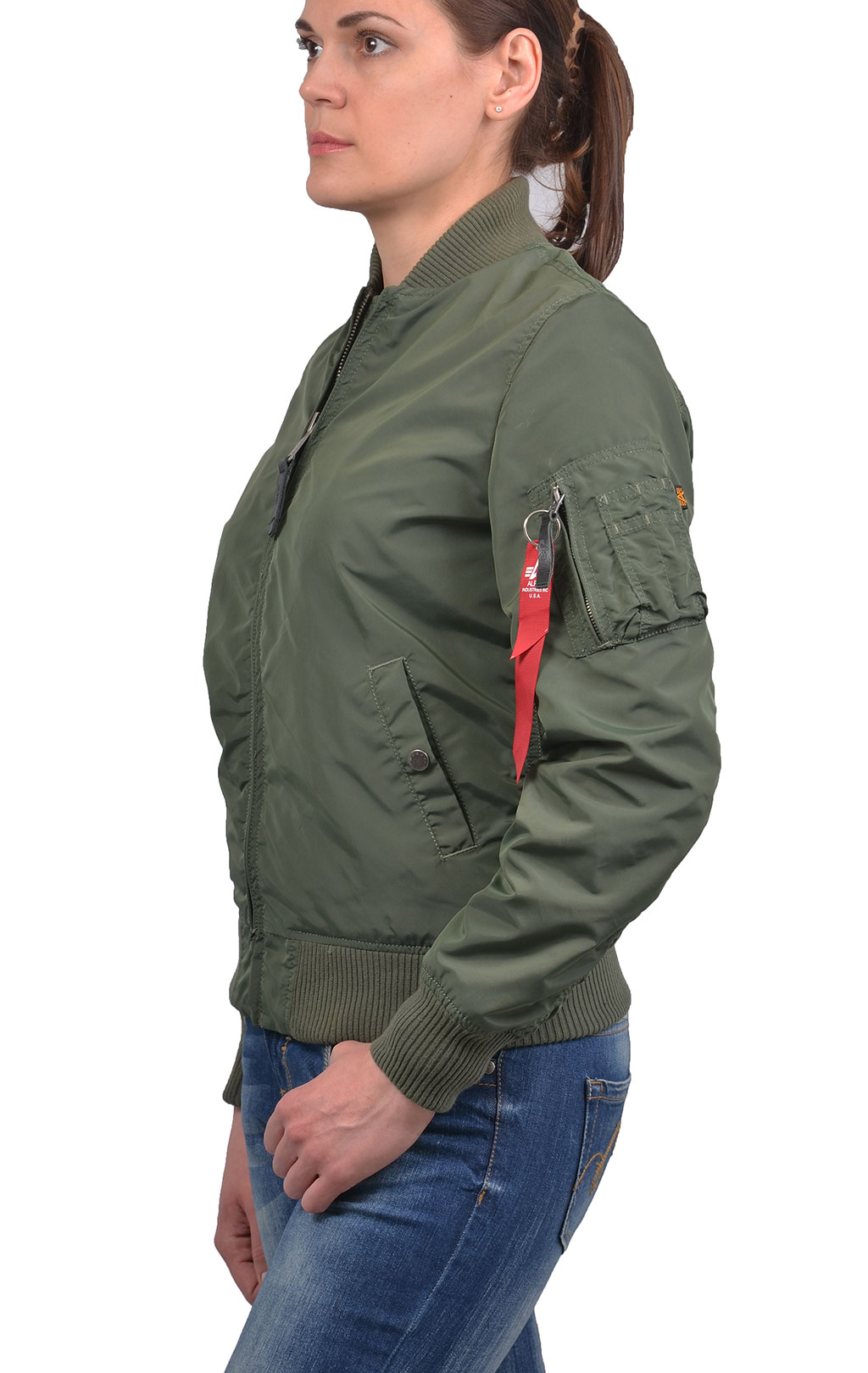 Женская ветровка-бомбер ALPHA INDUSTRIES TT MA-1 sage green 