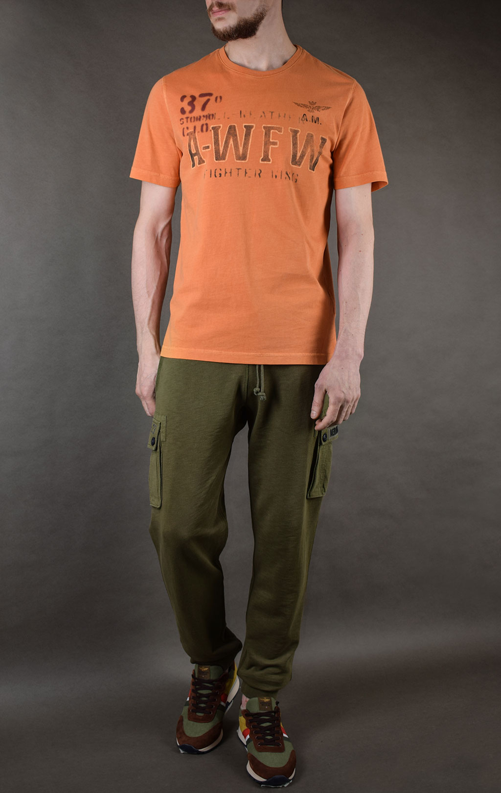 Футболка AERONAUTICA MILITARE SS19 arancio chiaro (TS 1626) 