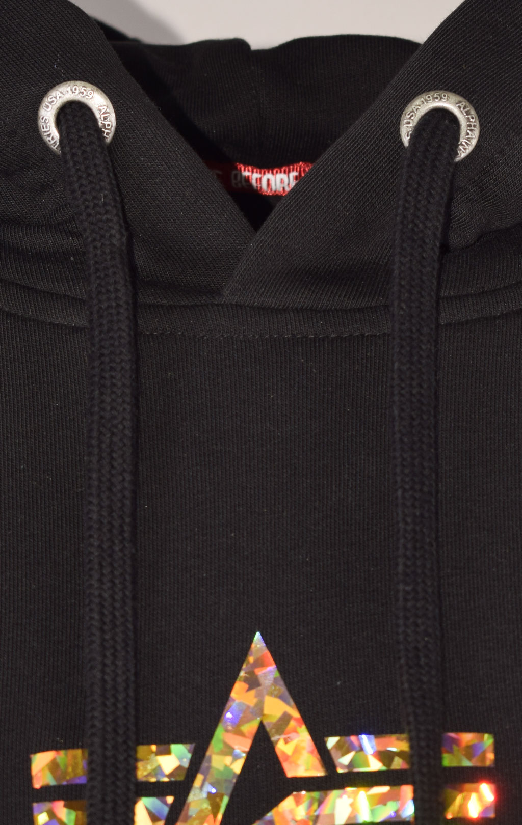 Женская толстовка ALPHA INDUSTRIES NEW BASIC HOODY HOL. PRINT black/gold crystal 