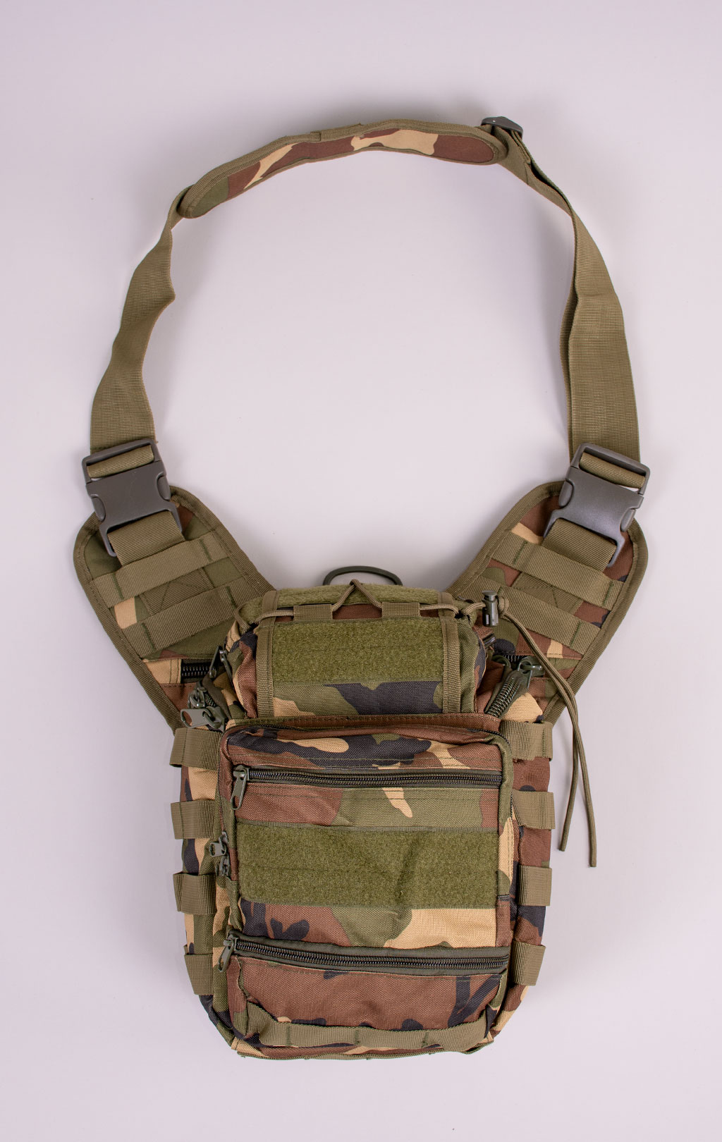 Сумка через плечо тактическая Hausheng SLING MOLLE 25x15x30 camo woodland PK-402 