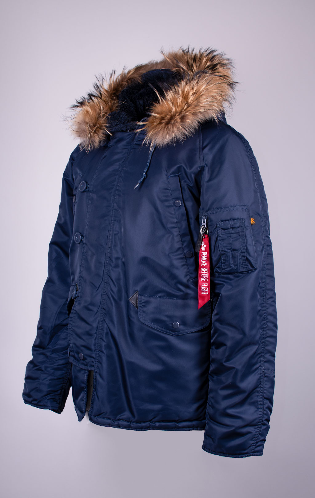 Аляска ALPHA INDUSTRIES CLASSIC N-3B натур. мех rep. blue 