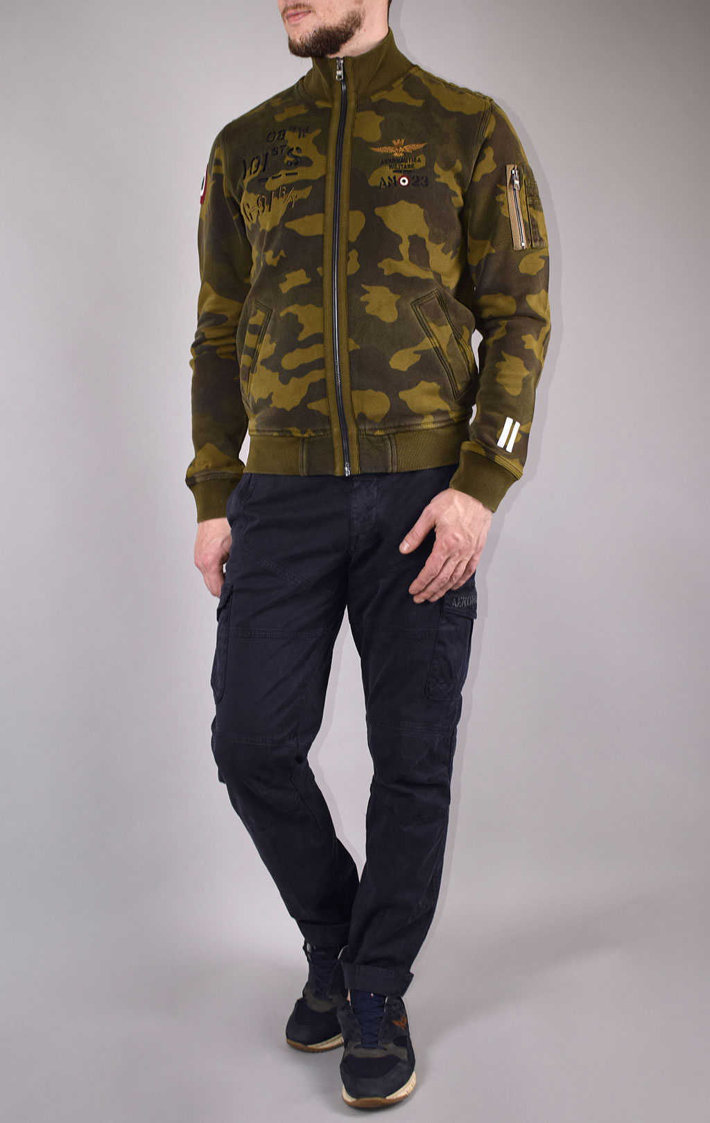 Толстовка AERONAUTICA MILITARE FW 19/20 camouflage verde (FE 1461) 