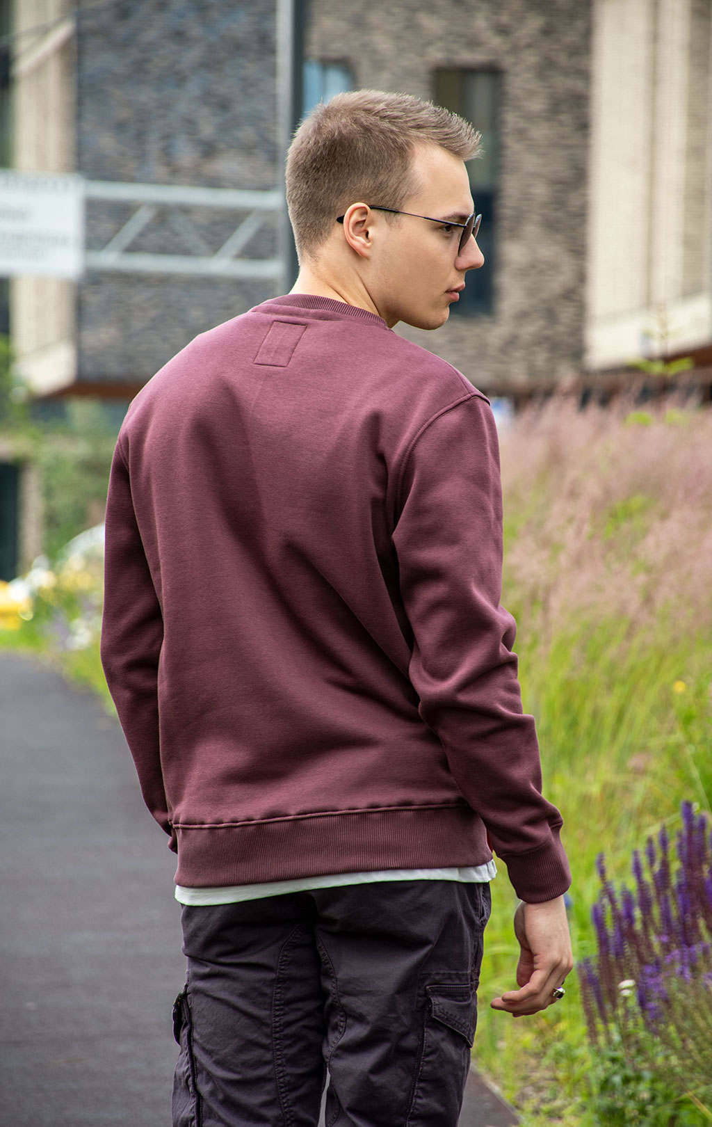 Свитшот ALPHA INDUSTRIES BASIC SWEATER SMALL LOGO deep maroon 