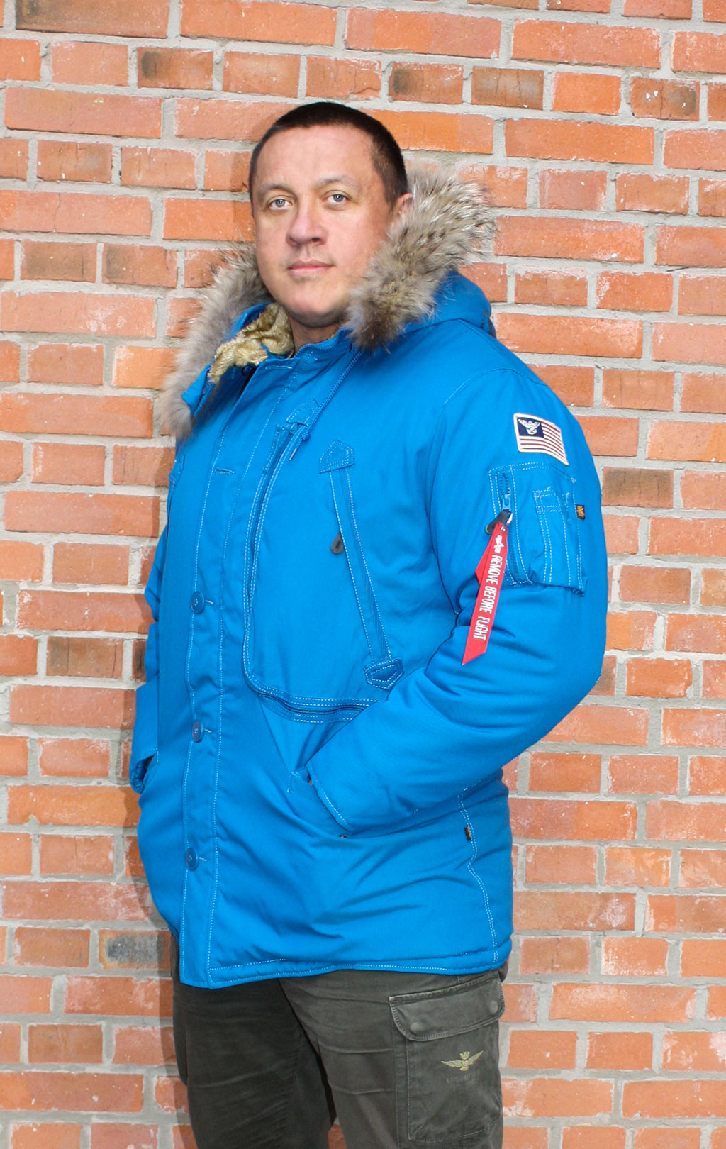 Аляска ALPHA INDUSTRIES POLAR big size натур. мех royal 