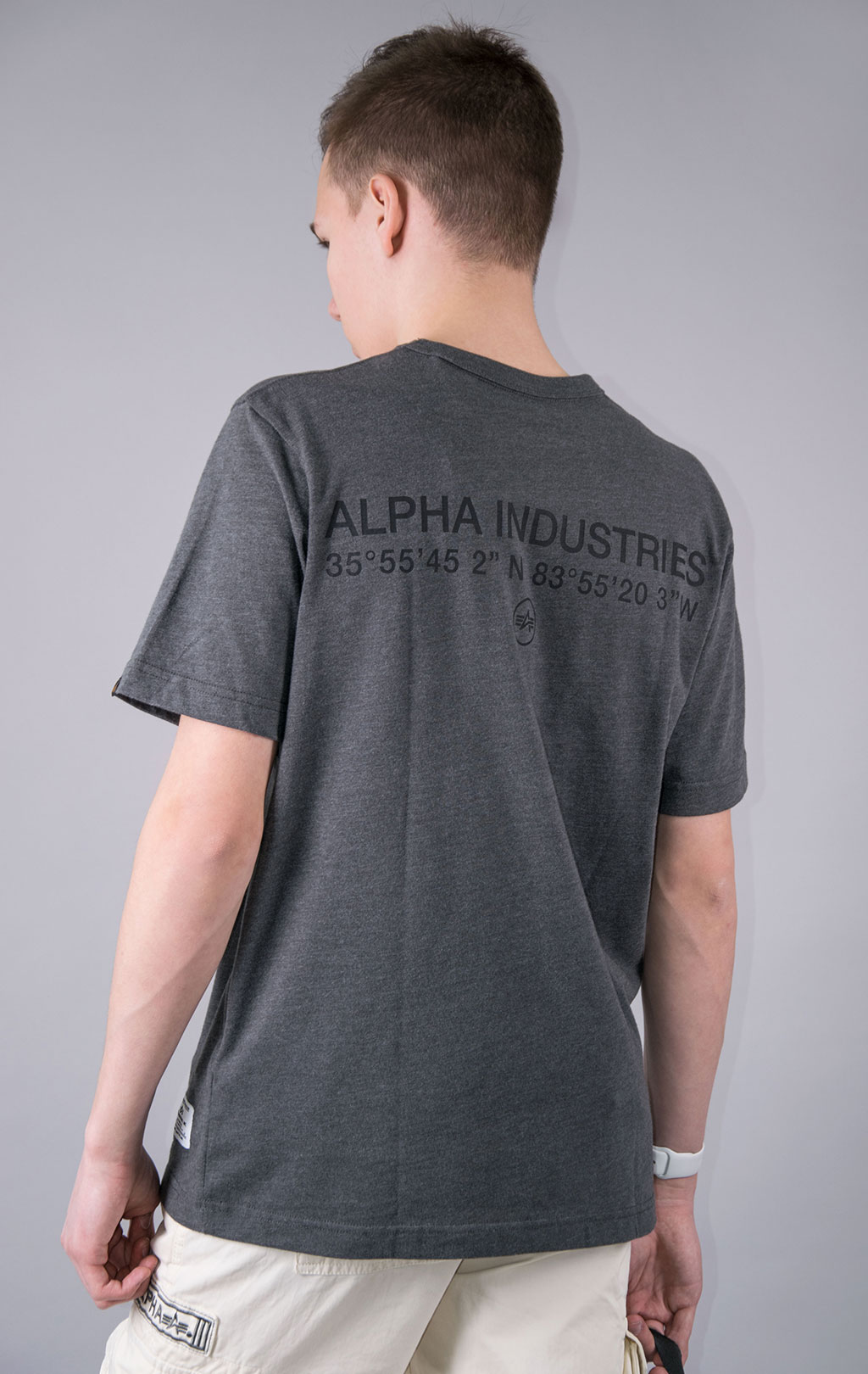 Футболка ALPHA INDUSTRIES ALPHA CODE GRAPHIC TEE SS 23 dark charcoal heather 