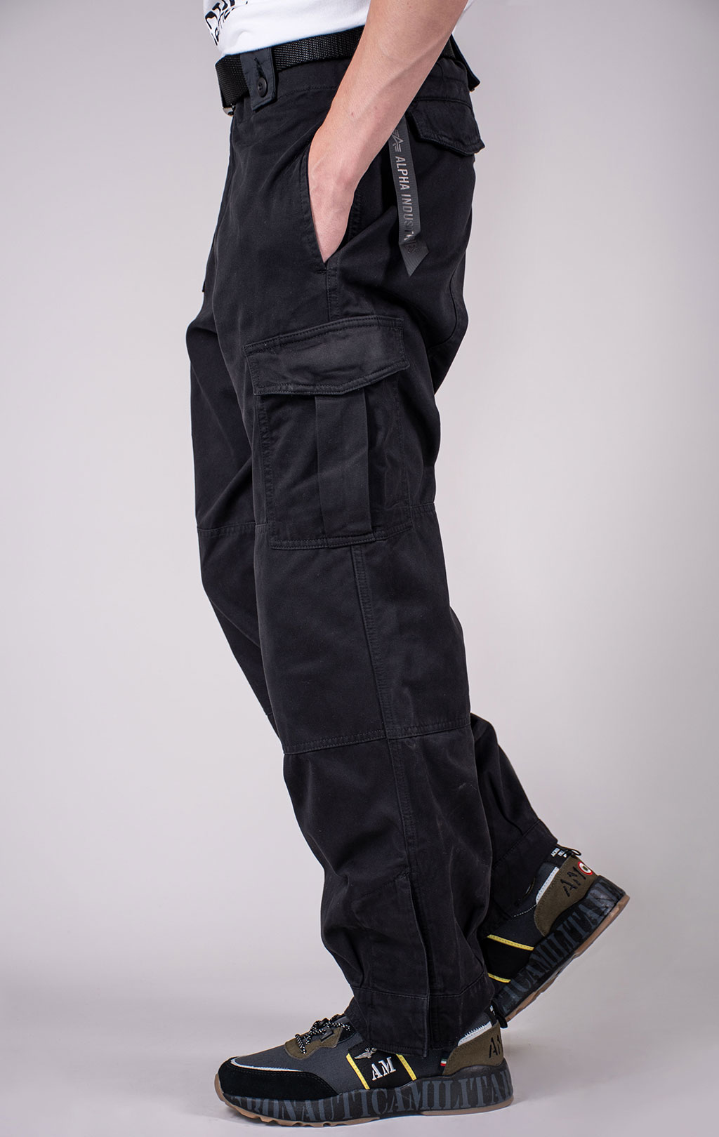 Брюки-карго ALPHA INDUSTRIES BELGIAN PANT M-64 плотные FW 24/25 black 