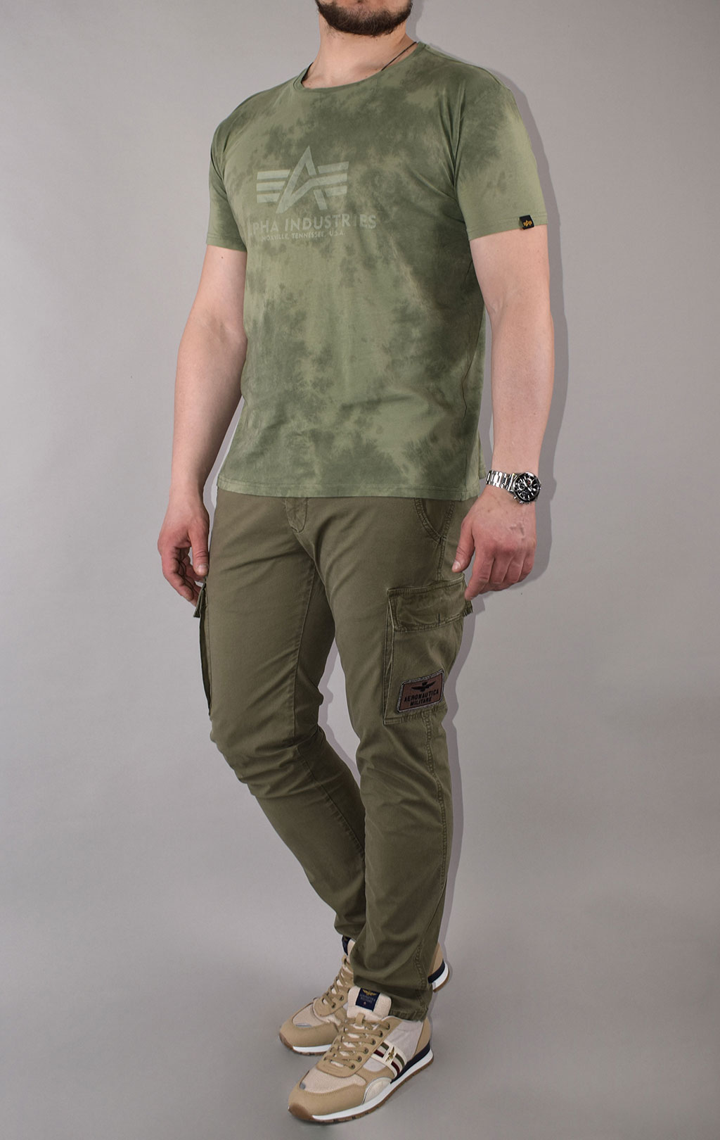 Футболка ALPHA INDUSTRIES BASIC T BATIK dark olive 