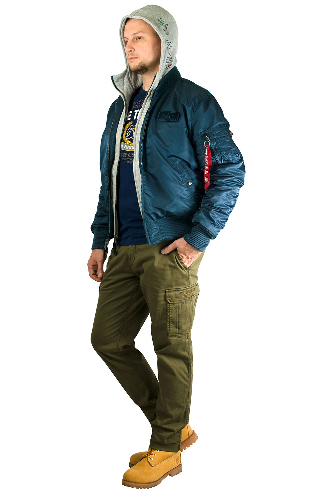 Куртка-бомбер лётная ALPHA INDUSTRIES D-Tec MA-1 blue bold 