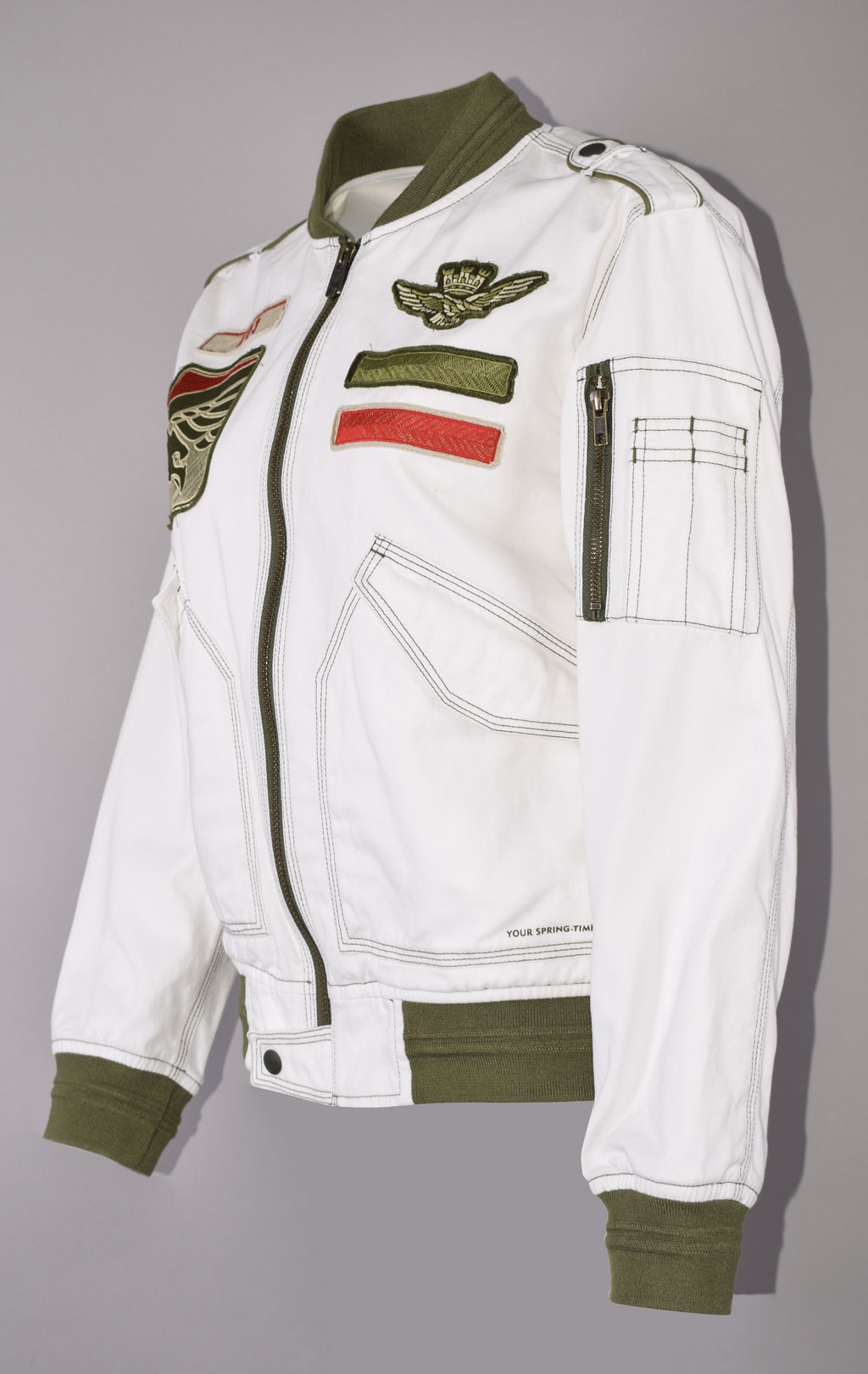 Женская ветровка-бомбер AERONAUTICA MILITARE SS 23/IN bianco ottico (AB 2059) 