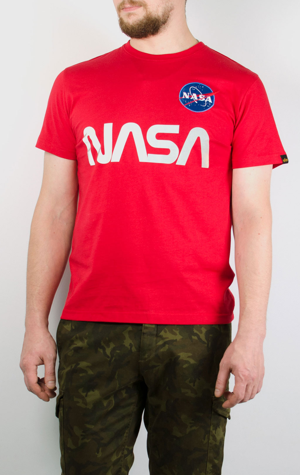 Футболка ALPHA INDUSTRIES NASA Reflective speed red 