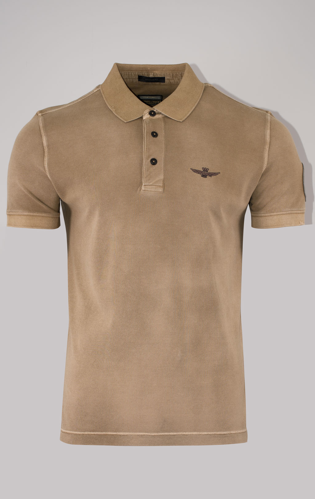 Футболка-поло AERONAUTICA MILITARE SS 24 m/IN peanut brown washed (PO 1775) 