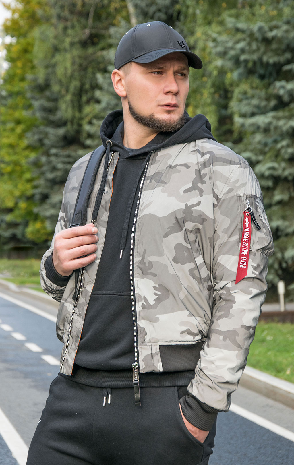 Бомбер ALPHA INDUSTRIES VF 59 REFLECTIVE CAMO MA-1 black camo 