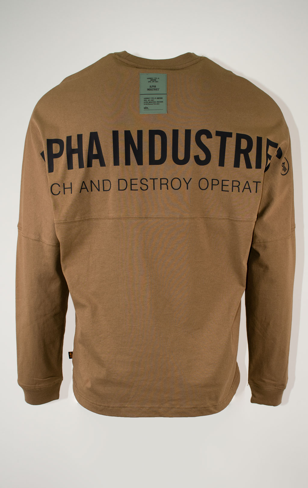 Лонгслив ALPHA INDUSTRIES UNFRM LS GRAPHIC TEE FW 25/26 tan M001150 