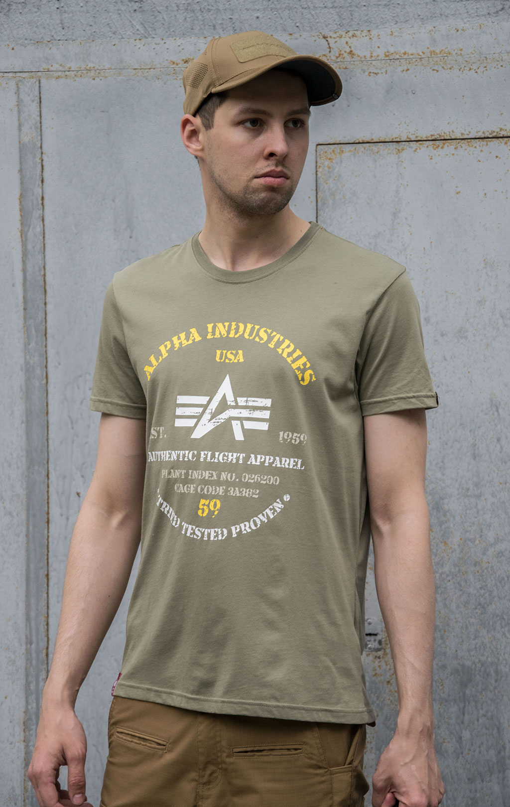 Футболка ALPHA INDUSTRIES AUTHENTIC PRINT olive 