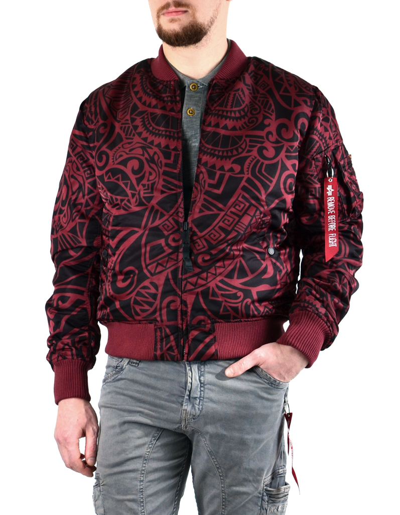 Куртка-бомбер лётная ALPHA INDUSTRIES VF Tonga MA-1 burgundy 