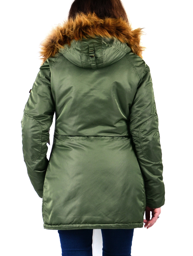 Женская аляска ALPHA INDUSTRIES VF 59 N-3B sage green 