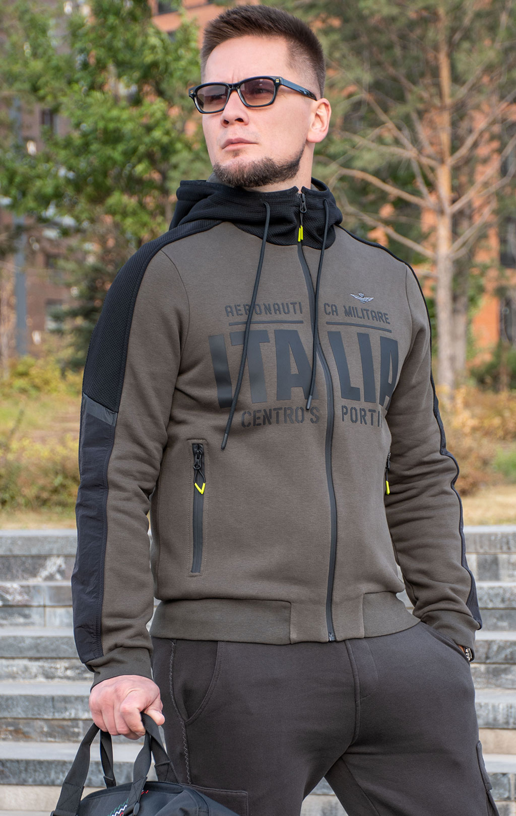 Толстовка с капюшоном AERONAUTICA MILITARE FW 24/25/IT dark musk (AF 496) 