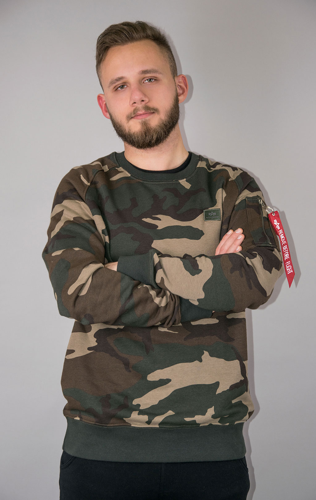 Свитшот ALPHA INDUSTRIES X-FIT SWEAT camo woodland 65 