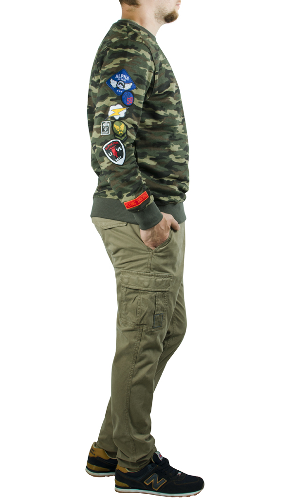 Свитшот ALPHA INDUSTRIES PATCH camo woodland 