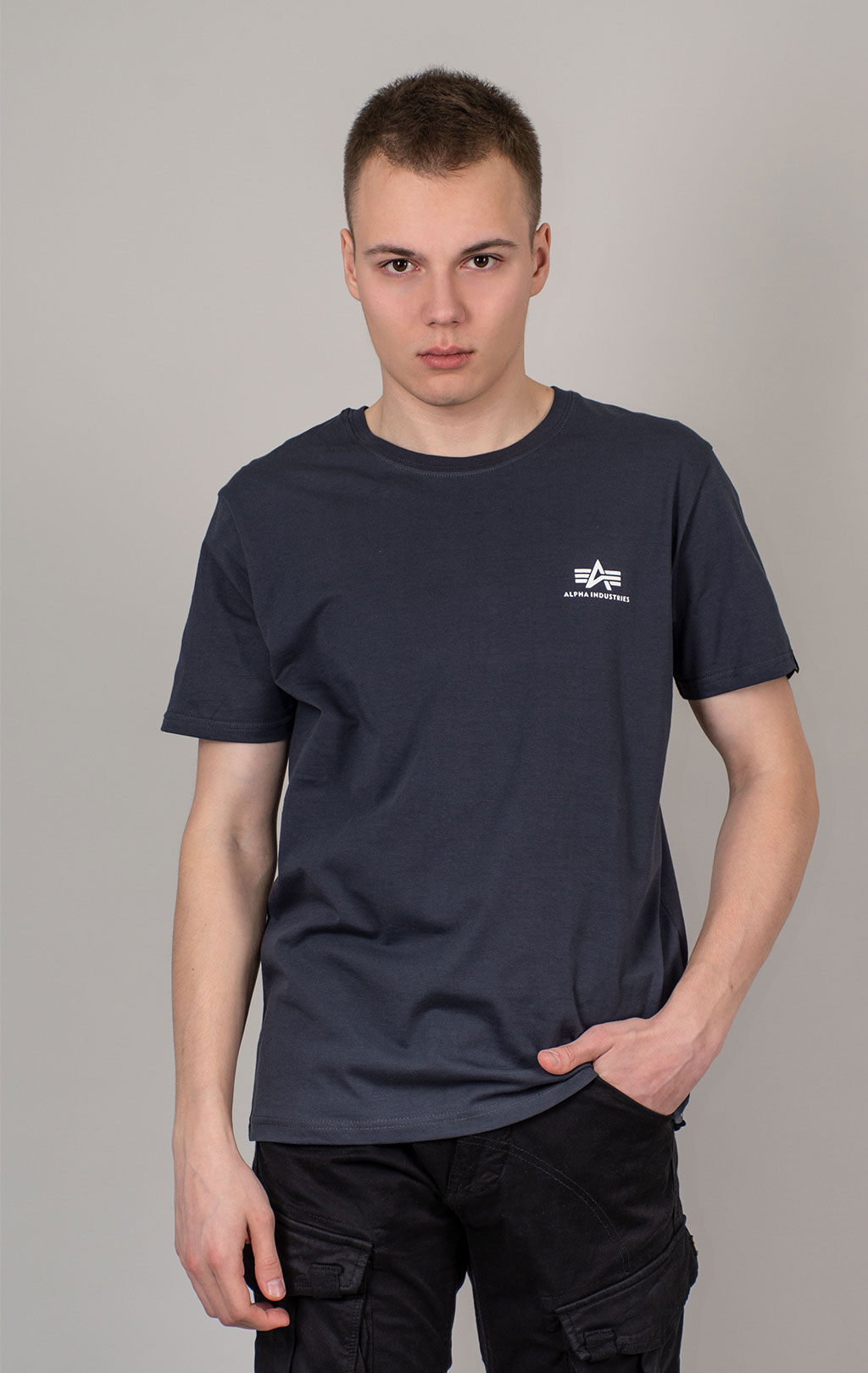 Футболка ALPHA INDUSTRIES BASIC T SMALL LOGO navy 