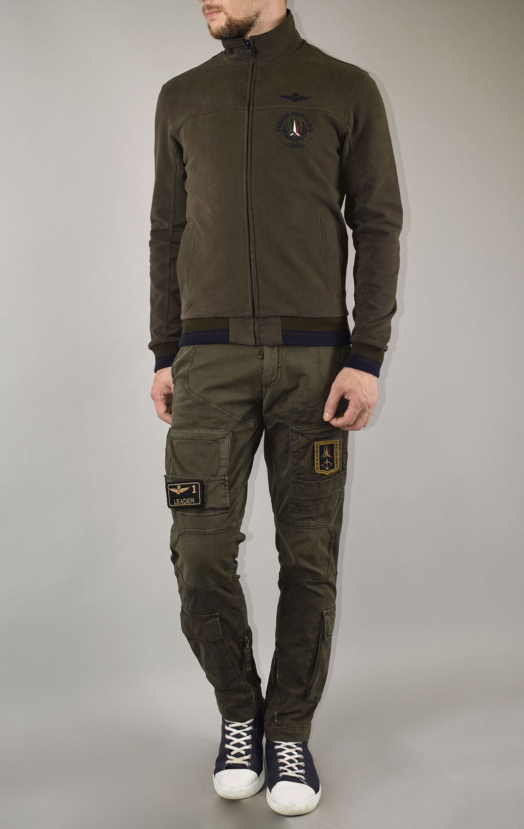 Толстовка AERONAUTICA MILITARE FW 19/20 verde marcio (FE 1305) 