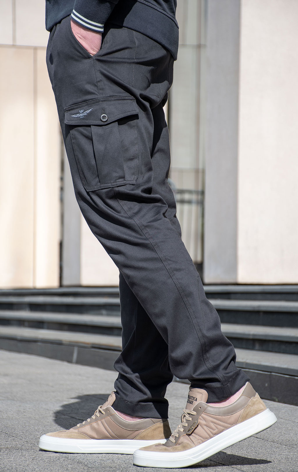 Брюки-карго AERONAUTICA MILITARE big size SS 24/TR anthracite grey (PA 1579) 