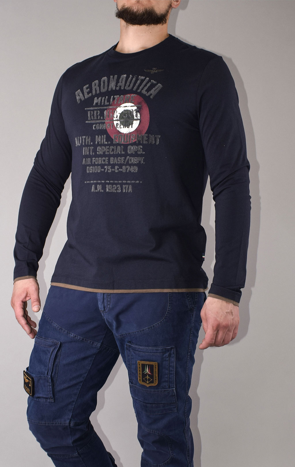 Лонгслив AERONAUTICA MILITARE FW 20/21/TR blue navy (TS 1826) 