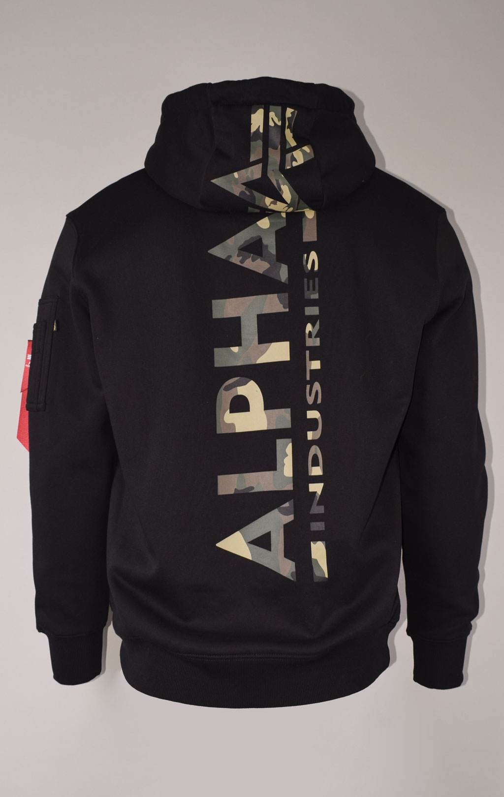 Толстовка ALPHA INDUSTRIES BACK PRINT HOODY CAMO PRINT black/woodland 