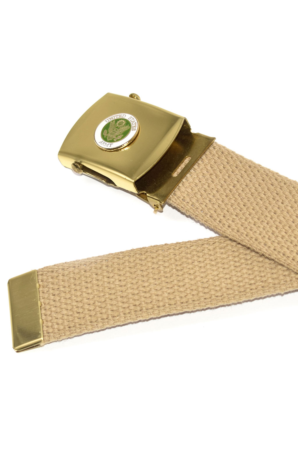 Ремень брючный US ARMY gold buckle khaki (14767-MB) 