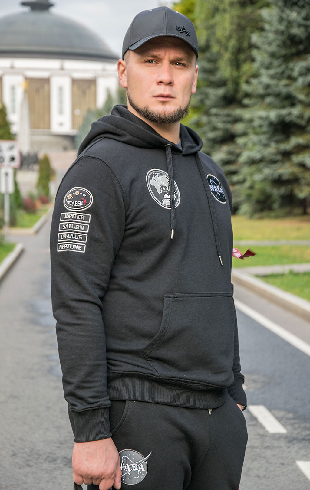 Толстовка ALPHA INDUSTRIES NASA VOYAGER HOODY black/black 