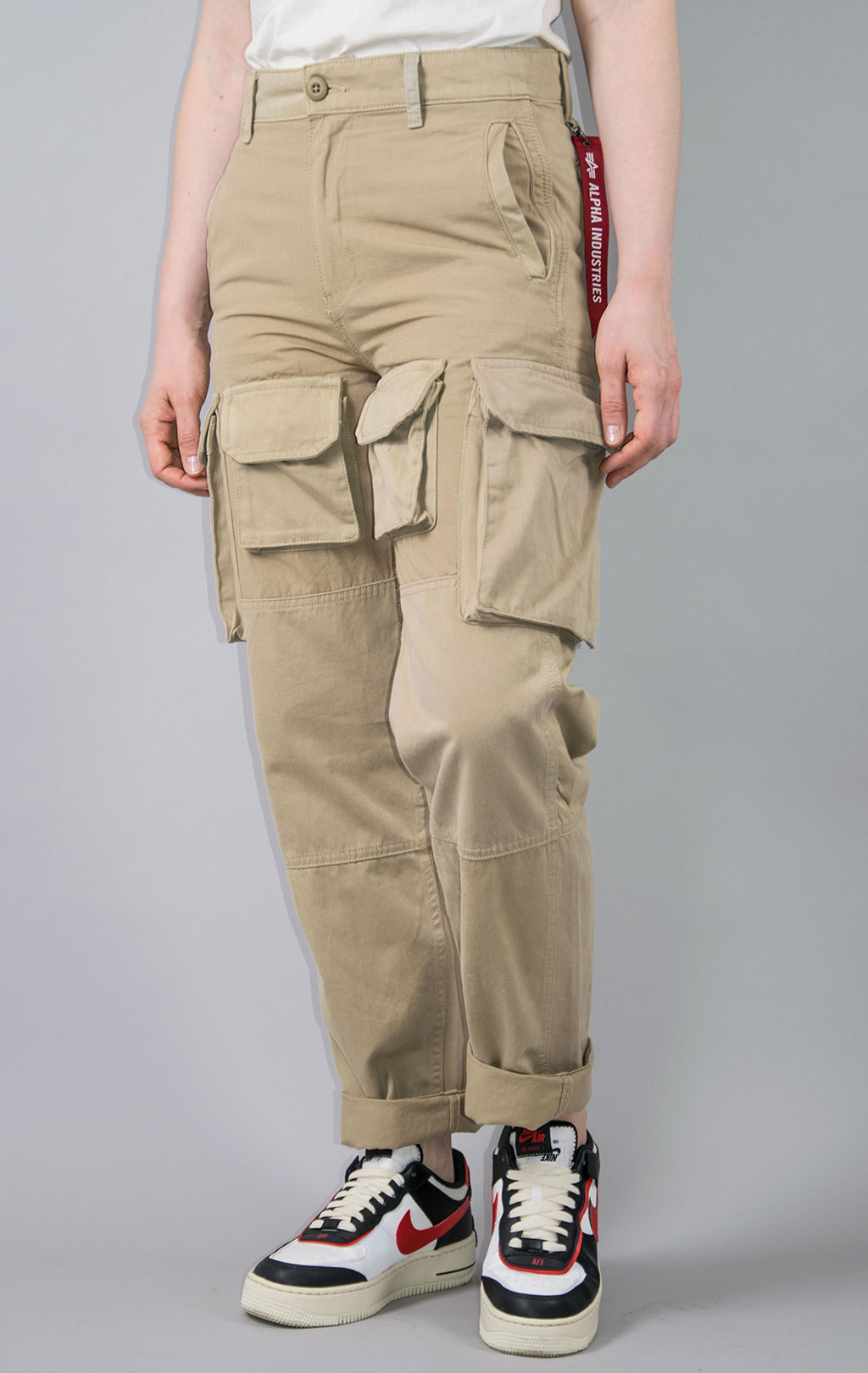 Брюки-карго ALPHA INDUSTRIES MIXED MEDIA CARGO PANT SS 23 vintage khaki 