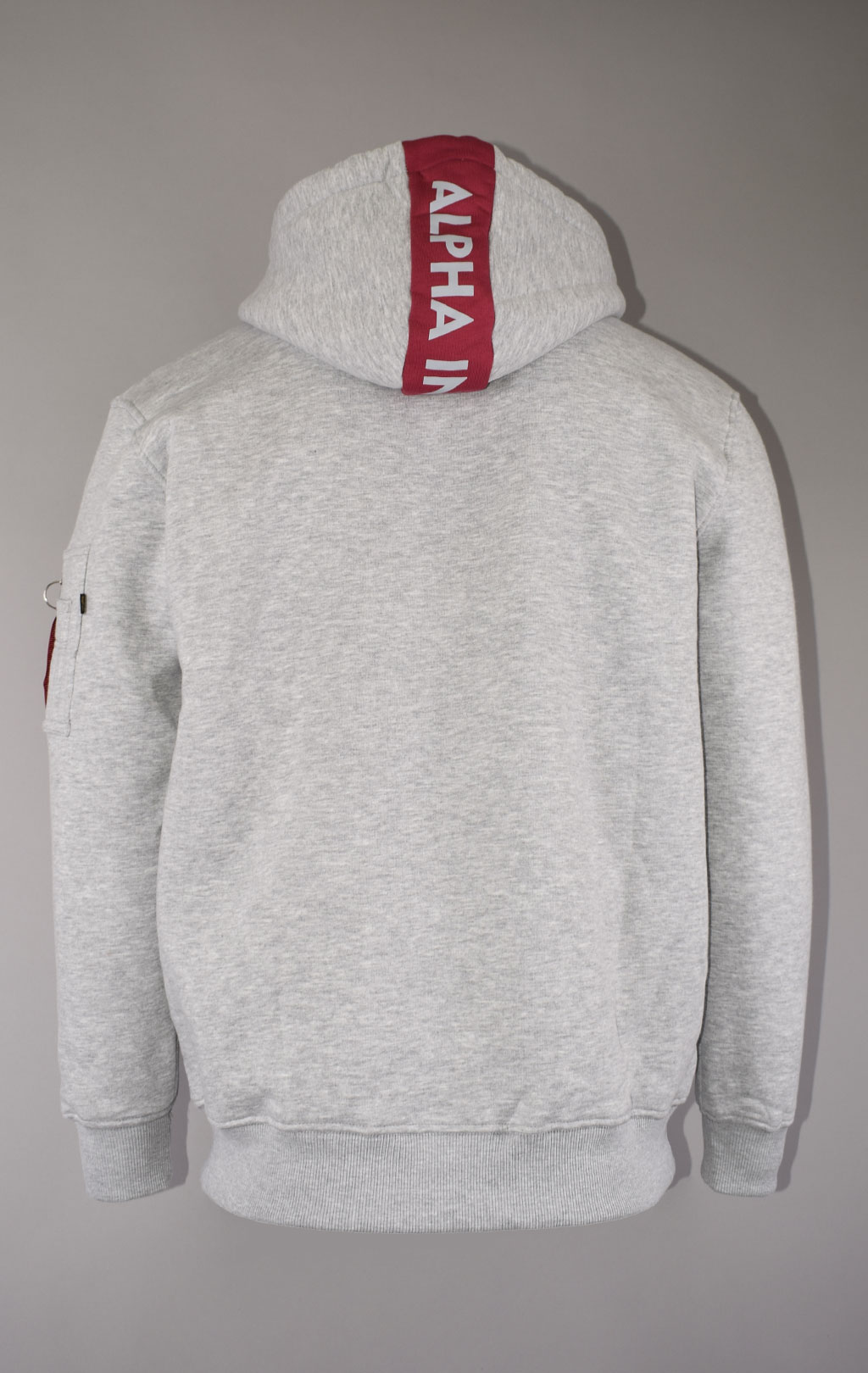 Толстовка ALPHA INDUSTRIES RED STRIPE HOODY grey heather 