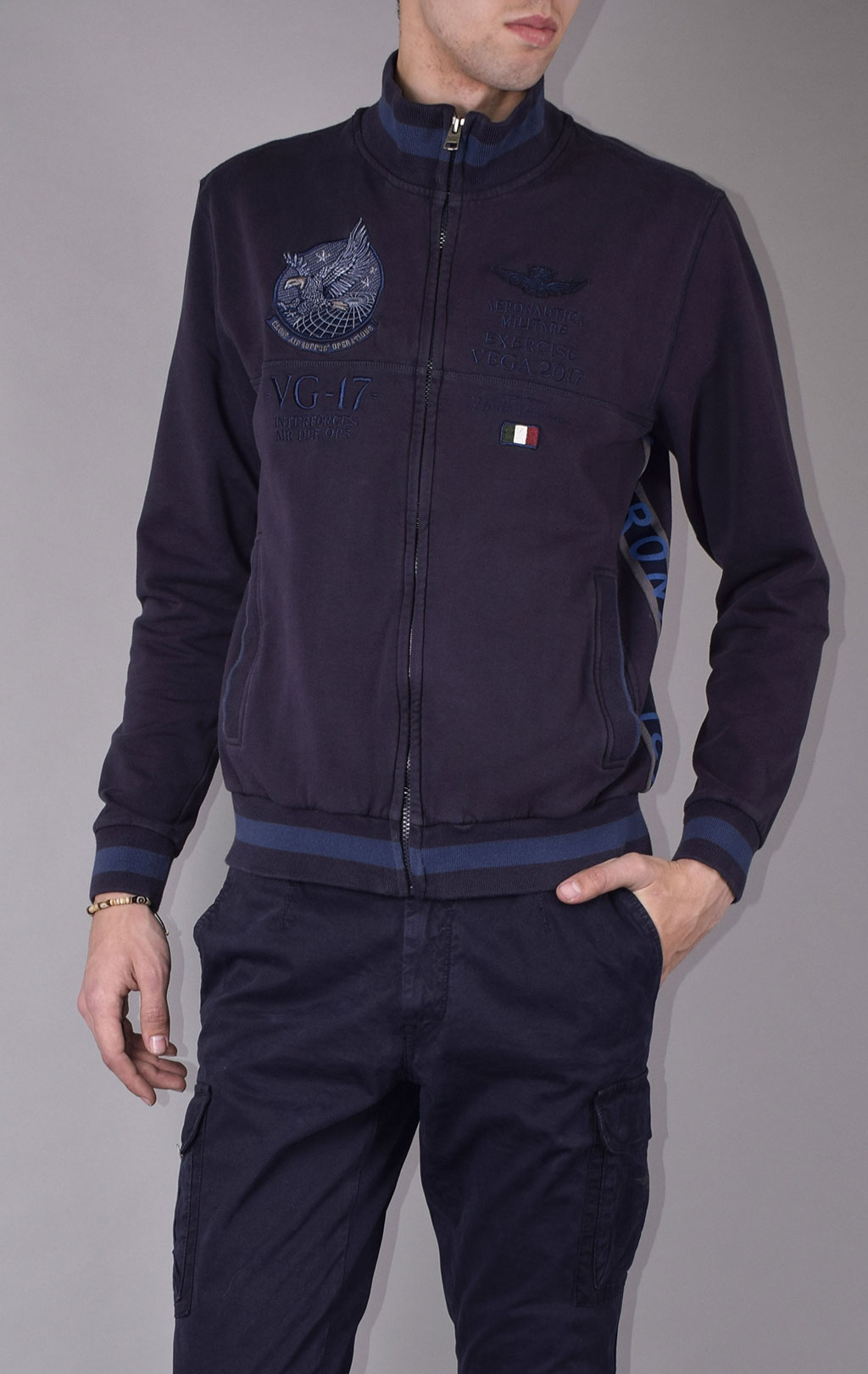 Толстовка AERONAUTICA MILITARE FW 19/20 blue navy (FE 1404) 