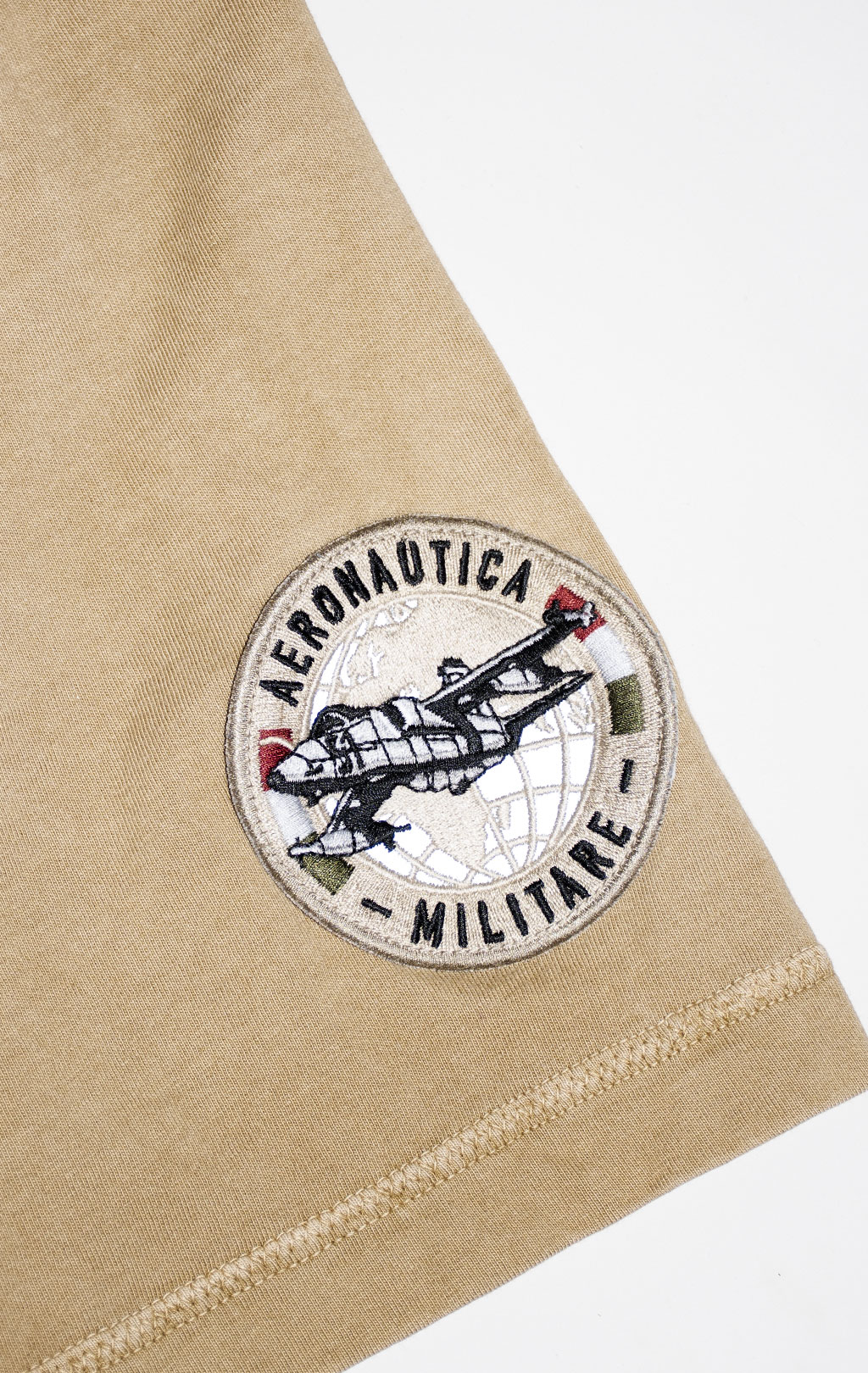 Футболка AERONAUTICA MILITARE vintage aircraft mechanic SS 24/IN peanut brown washed (TS 2227)