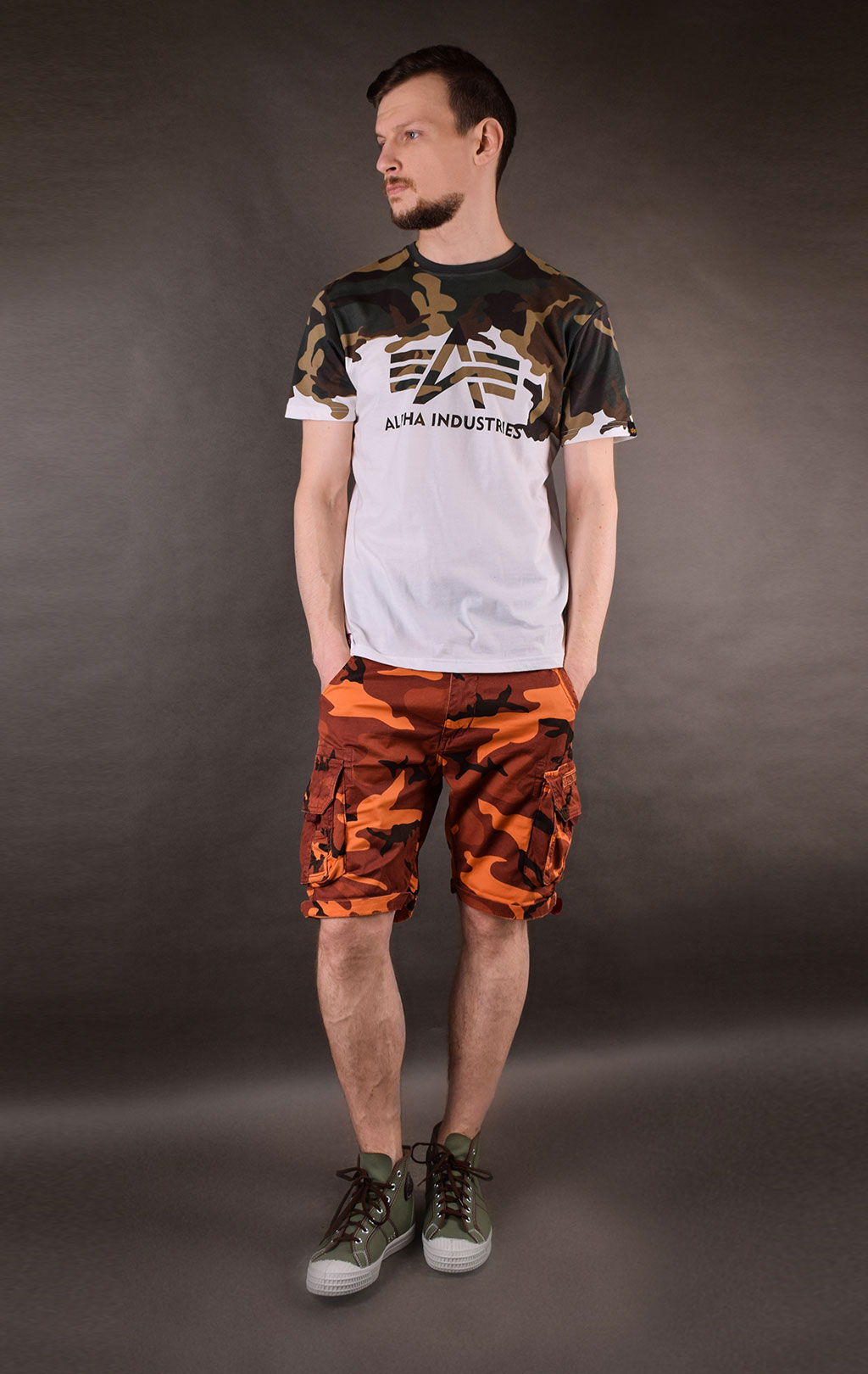 Футболка ALPHA INDUSTRIES LOST CAMO T camo woodland 